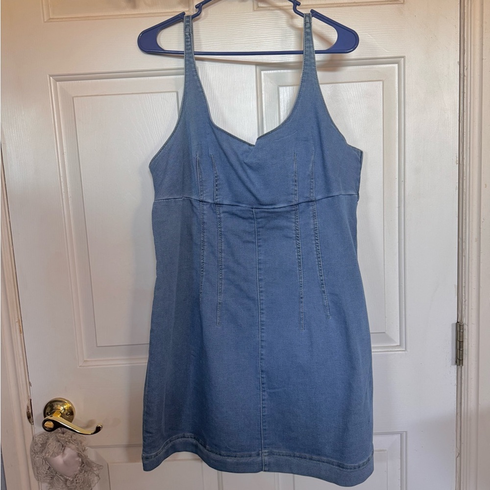 Blue Sleeveless Halter Mini Sundress
